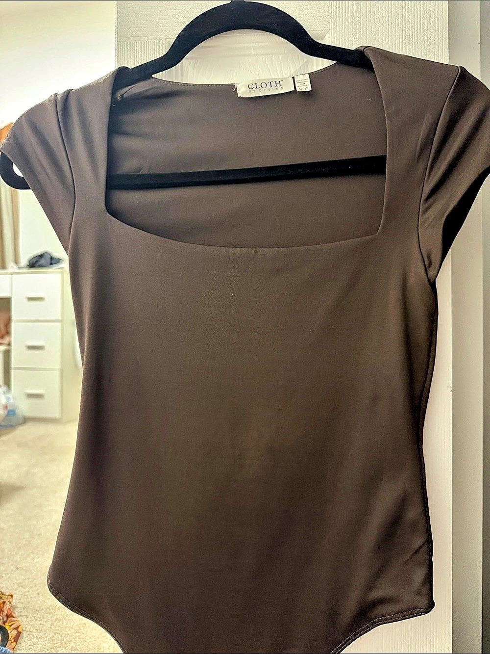 Cloth by Design Square Neck Bodysuit Brown